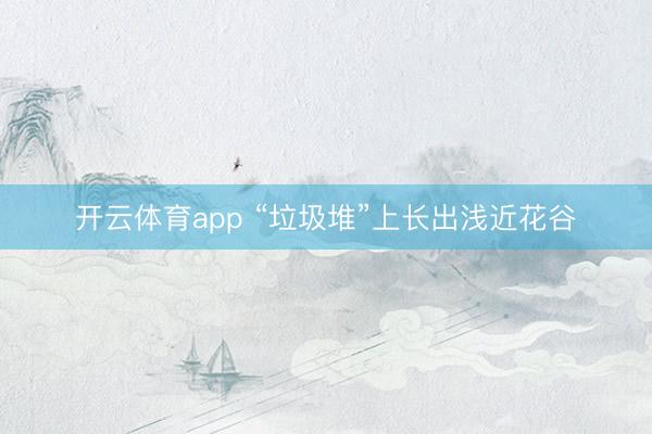 开云体育app “垃圾堆”上长出浅近花谷