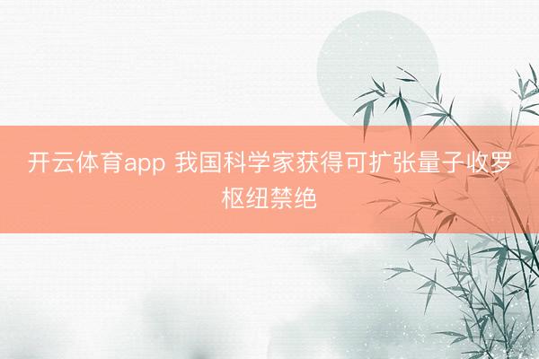 开云体育app 我国科学家获得可扩张量子收罗枢纽禁绝