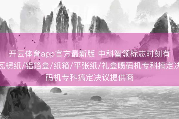 开云体育app官方最新版 中科智领标志时刻有限公司：瓦楞纸/铝箔盒/纸箱/平张纸/礼盒喷码机专科搞定决议提供商